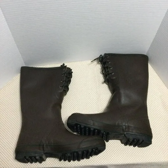 Sorel Mens Brown 100% Synthetic Fiber Lace Up Waterproof Rain Boots Size 11