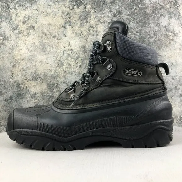 Sorel Men's Size 9M Black Lace-Up Closed Toe Waterproof Outdoor Hiking Booots