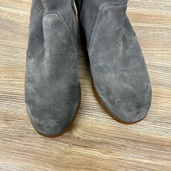 Sorel NEW Evie Waterproof Suede Wedge Booties Gray/Tan - Size 8.5