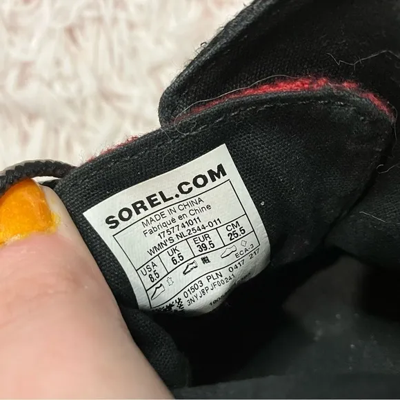 Sorel Out N About Leather Duck Boots in Red Buffalo Plaid