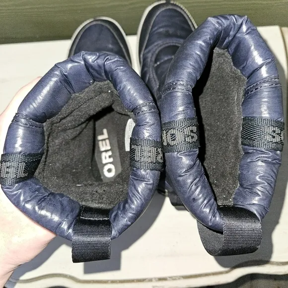 SOREL Out’ N About Puffy Mid WATERPROOF Blue Black boots USA size 7.5 EU 38.5