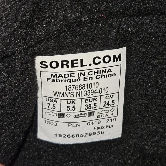 SOREL Out’ N About Puffy Mid WATERPROOF Blue Black boots USA size 7.5 EU 38.5