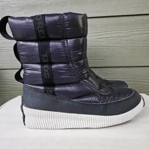 SOREL Out’ N About Puffy Mid WATERPROOF Blue Black boots USA size 7.5 EU 38.5