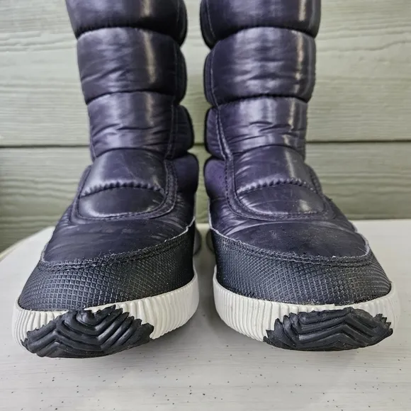 SOREL Out’ N About Puffy Mid WATERPROOF Blue Black boots USA size 7.5 EU 38.5
