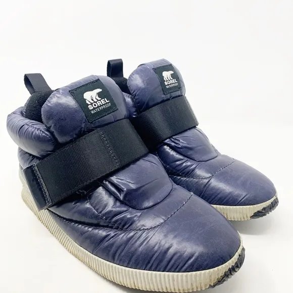SOREL Out N About Puffy NL3401 Navy Blue Snow Boots Women’s Size 9.5