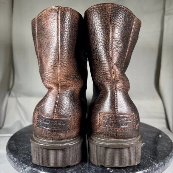 Sorel Phoenix Lace-Up Leather Boots Brown Women’s Size 10 US
