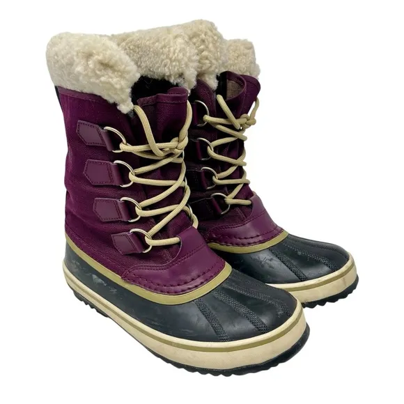 SOREL Plum Purple Winter Carnival Boots 6.5 Women Rain Snow Insulated Waterproof