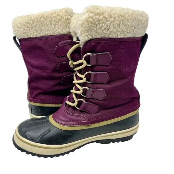 SOREL Plum Purple Winter Carnival Boots 6.5 Women Rain Snow Insulated Waterproof