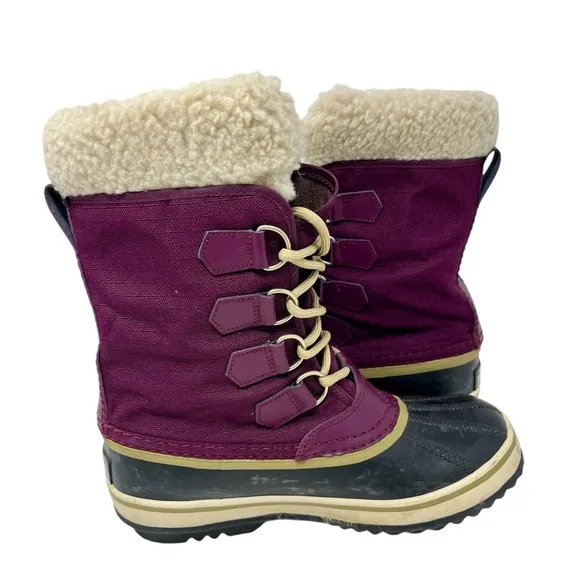 SOREL Plum Purple Winter Carnival Boots 6.5 Women Rain Snow Insulated Waterproof