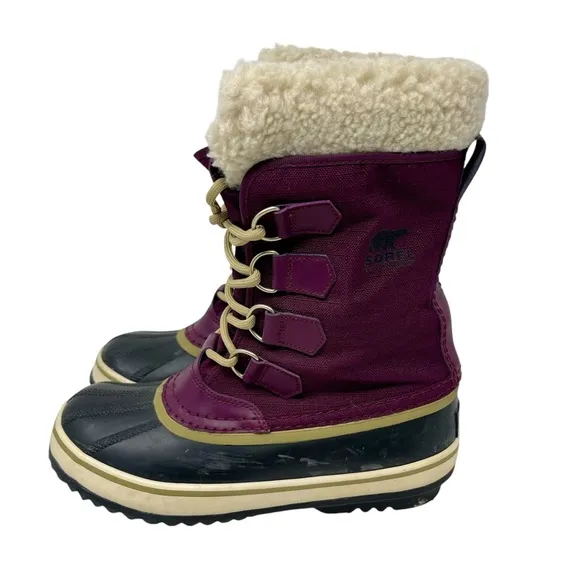 SOREL Plum Purple Winter Carnival Boots 6.5 Women Rain Snow Insulated Waterproof