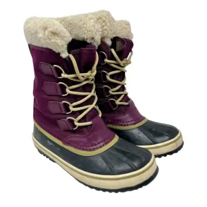 SOREL Plum Purple Winter Carnival Boots 6.5 Women Rain Snow Insulated Waterproof