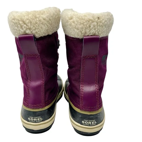 SOREL Plum Purple Winter Carnival Boots 6.5 Women Rain Snow Insulated Waterproof