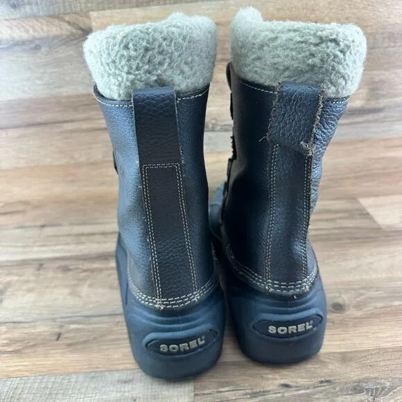 Sorel Size 8 Boots   Alaska Brown Leather  Insulated Waterproof LM1157-2…