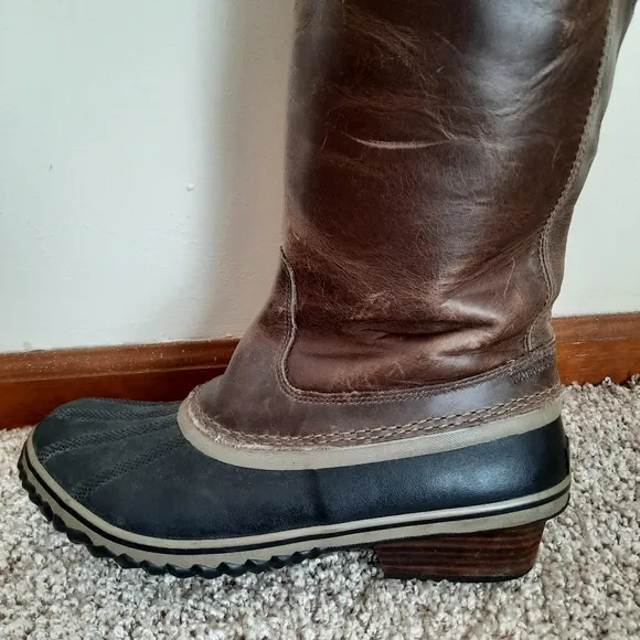 Sorel Slimpack II Waterproof Leather Equestrian Tall Riding Boots NL2321 Size 10