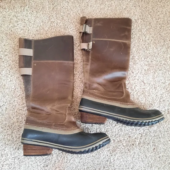 Sorel Slimpack II Waterproof Leather Equestrian Tall Riding Boots NL2321 Size 10