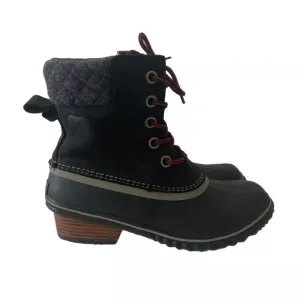 Sorel Slimpack ll Lace Up Winter Boots Women Size 7.5 Black Waterproof Outdoor
