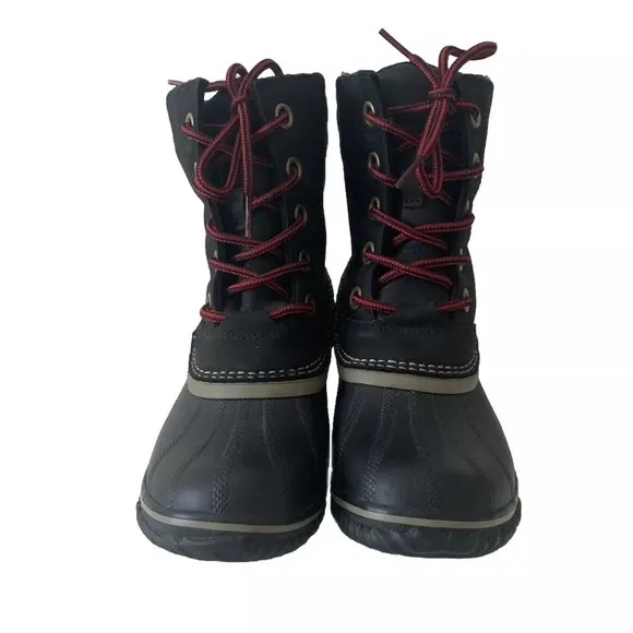 Sorel Slimpack ll Lace Up Winter Boots Women Size 7.5 Black Waterproof Outdoor