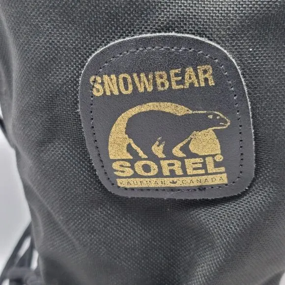Sorel Snow Bear Insulated Steel Shank Heavy Duty Duck Winter Boots Black Size 7