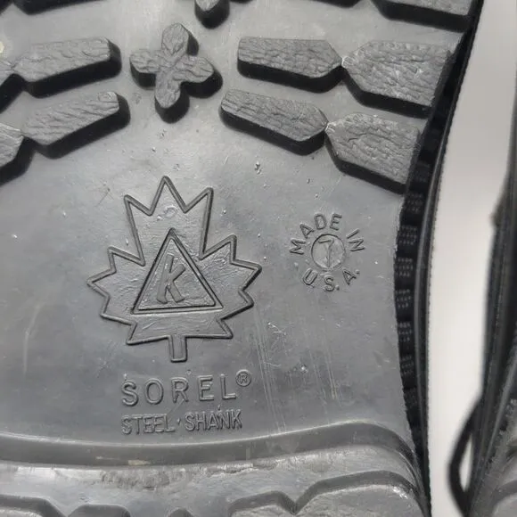 Sorel Snow Bear Insulated Steel Shank Heavy Duty Duck Winter Boots Black Size 7