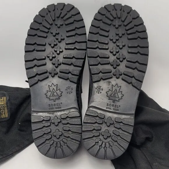 Sorel Snow Bear Insulated Steel Shank Heavy Duty Duck Winter Boots Black Size 7