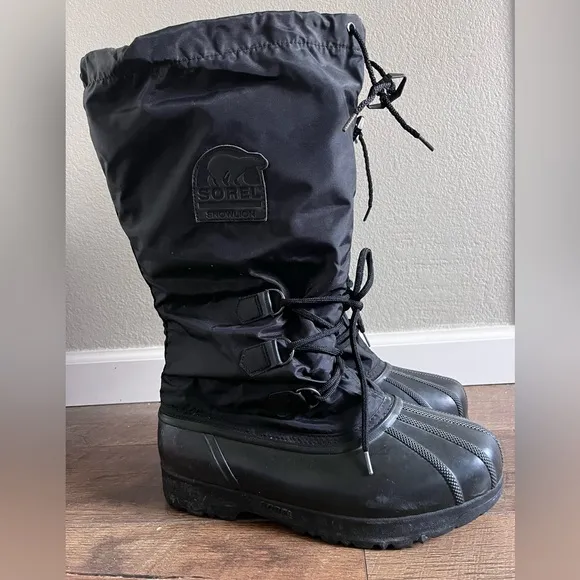 SOREL SnowLion 2 Boots Insulated Waterproof Felt Removable Liner Size 11 Black