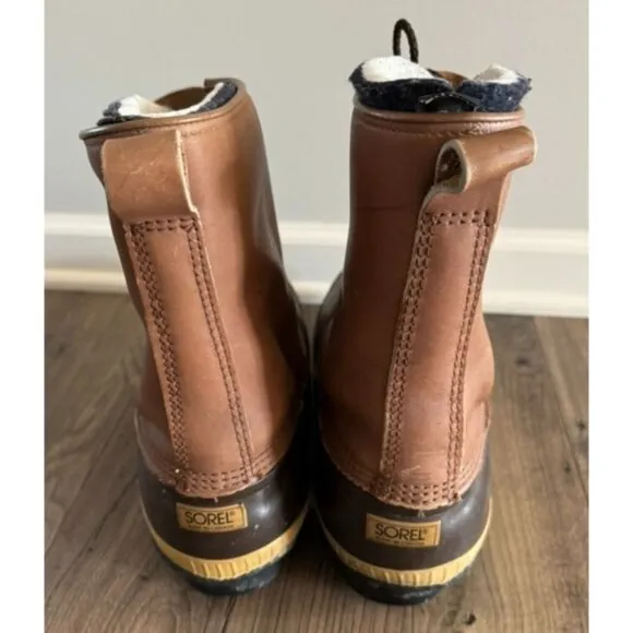 Sorel Superior Boots Brown Leather Winter Snow Insulated Lined Canada Men's 13