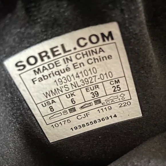 Sorel Sz 8 Joan of Arctic Next Lite Mid Puffy Waterproof Insulated Boots Black