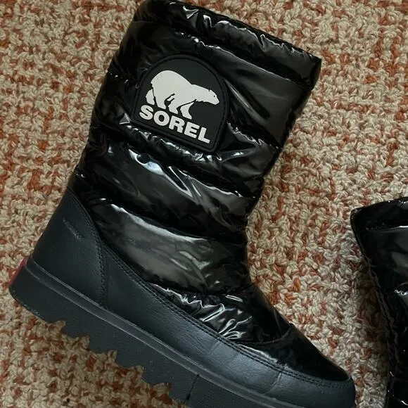 Sorel Sz 8 Joan of Arctic Next Lite Mid Puffy Waterproof Insulated Boots Black