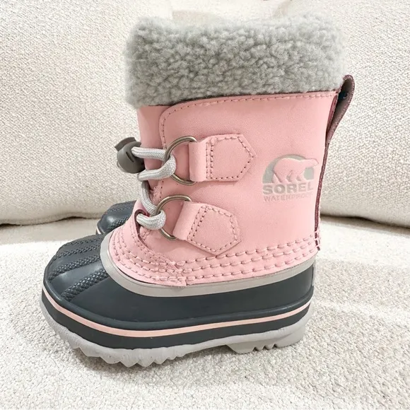 Sorel Toddler Girls Yoot PAC Waterproof Snow Boots Pjnk Gray sz 6