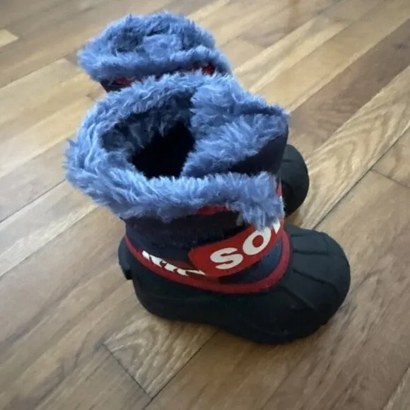 Sorel Toddler Insulated Snow Boots Black/ Blue Boys Size 6