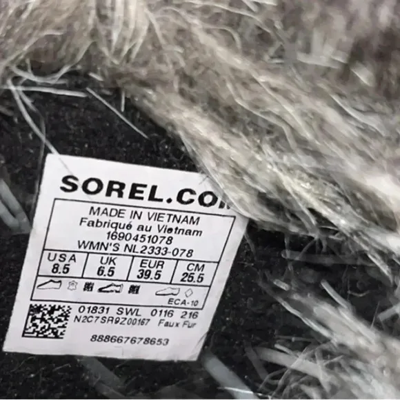 Sorel Tofino II Boots Women Size 8.5  NL2333-078 Gray Winter Faux Fur