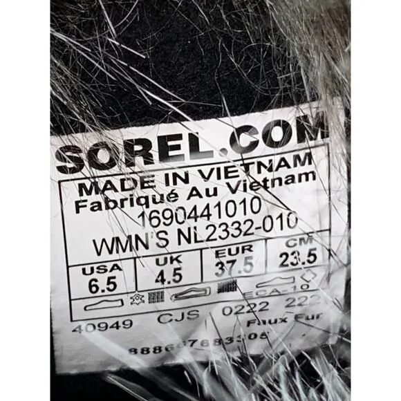 Sorel Tofino II Faux Fur Lined Waterproof Boots size 6.5 Black