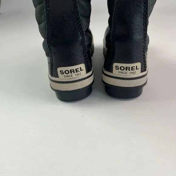 SOREL Tofino II Snow Winter Boots Youth sz 2 Girls Fur Trim Waterproof Lace Up