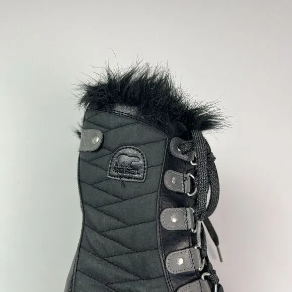 SOREL Tofino II Snow Winter Boots Youth sz 2 Girls Fur Trim Waterproof Lace Up