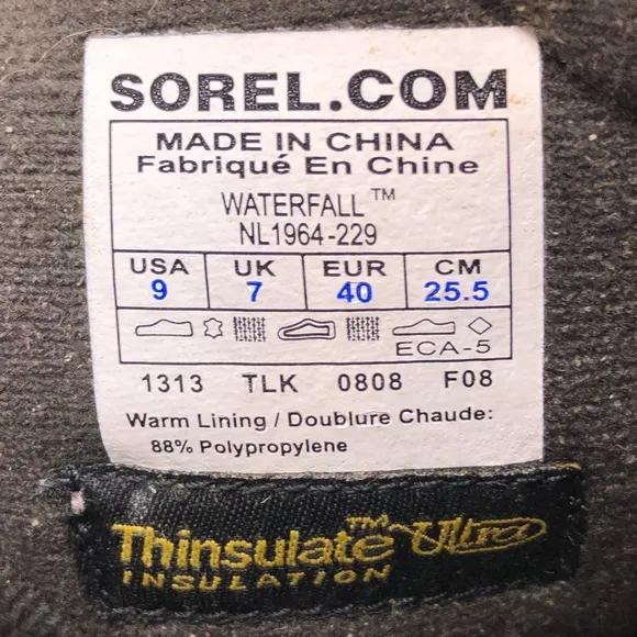 Sorel Waterfall Mid  Winter Boots 9