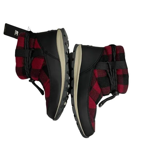 Sorel Whitney Plaid Waterproof Snow Boots Red Dahila Size 6.5