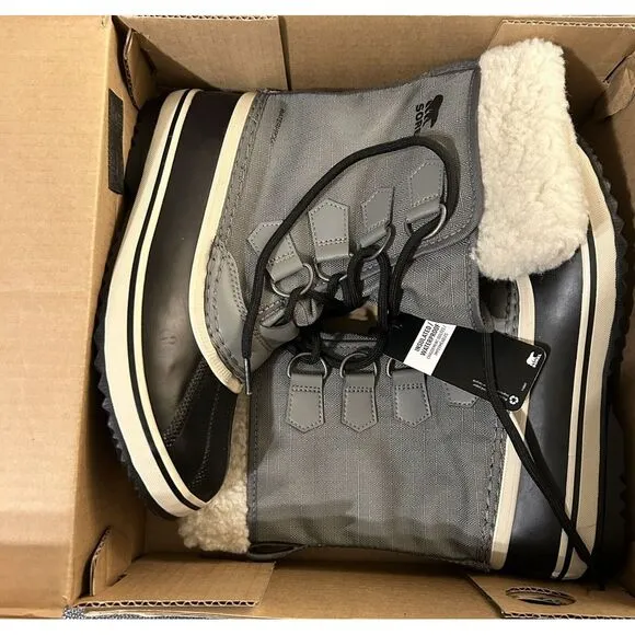 Sorel Winter Carnival Women's Waterproof Insulated Boots Size 5.5 Gray/Black NWB