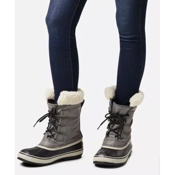 Sorel Winter Carnival Women's Waterproof Insulated Boots Size 5.5 Gray/Black NWB
