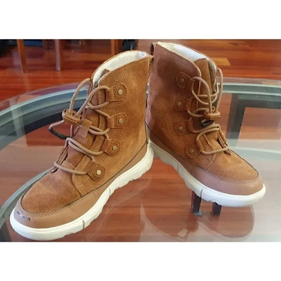 Sorel Women Explorer Joan II Ankle Leather Lace Up Boots shoes sz 3