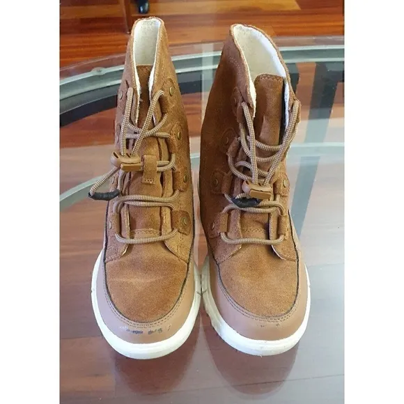 Sorel Women Explorer Joan II Ankle Leather Lace Up Boots shoes sz 3
