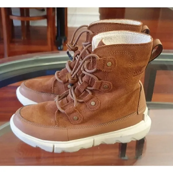 Sorel Women Explorer Joan II Ankle Leather Lace Up Boots shoes sz 3
