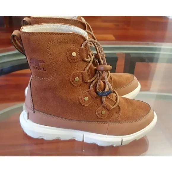 Sorel Women Explorer Joan II Ankle Leather Lace Up Boots shoes sz 3