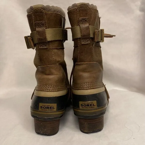 SOREL Womens 9/EU 41.5 Conquest Carly Short Waterproof Leather Rain Snow Boots