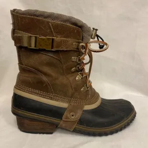 SOREL Womens 9/EU 41.5 Conquest Carly Short Waterproof Leather Rain Snow Boots