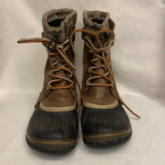 SOREL Womens 9/EU 41.5 Conquest Carly Short Waterproof Leather Rain Snow Boots
