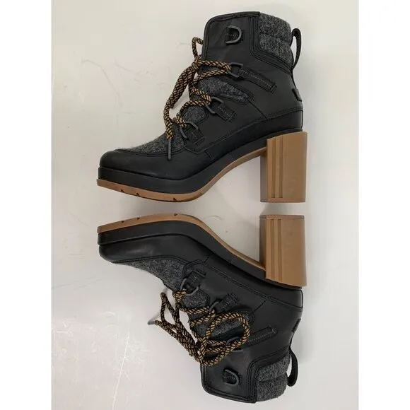 Sorel Womens Blake Heeled Lace-Up Winter Boots Size 7 EUC 8489 nonslip Booties
