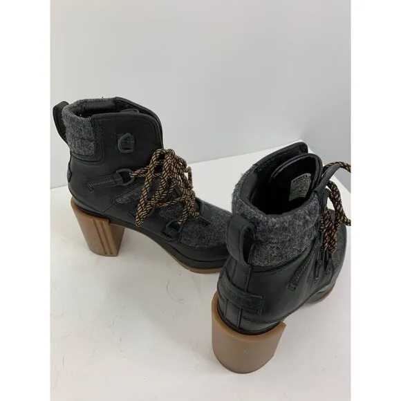 Sorel Womens Blake Heeled Lace-Up Winter Boots Size 7 EUC 8489 nonslip Booties