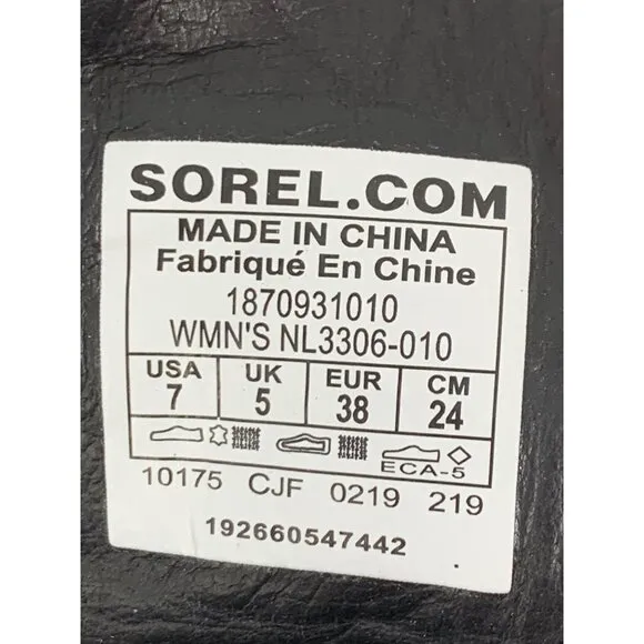 Sorel Womens Blake Heeled Lace-Up Winter Boots Size 7 EUC 8489 nonslip Booties