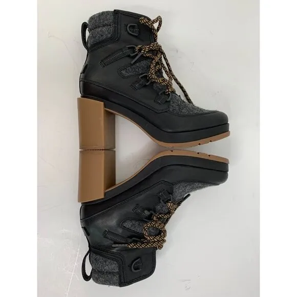 Sorel Womens Blake Heeled Lace-Up Winter Boots Size 7 EUC 8489 nonslip Booties