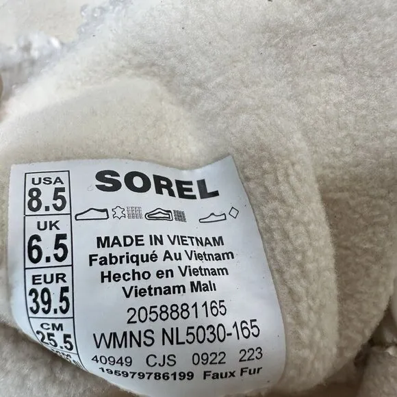 Sorel Womens Boots Sz 8.5 Explorer Next Joan Lace Up Beige Waterproof Insulated